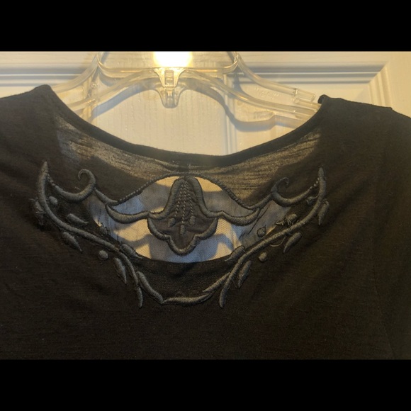 Free People Black Lace Cutout Top XS - Picture 5 of 7